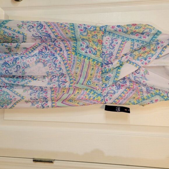 BRAND NEW CHAPS SLEEVELESS FLORAL PATTERN DESIGN V-NECKLINE  WOMEN"S DRESS - Picture 11 of 16